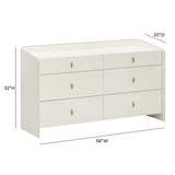 TOV Collins 56" Cream 6-Drawer Dresser