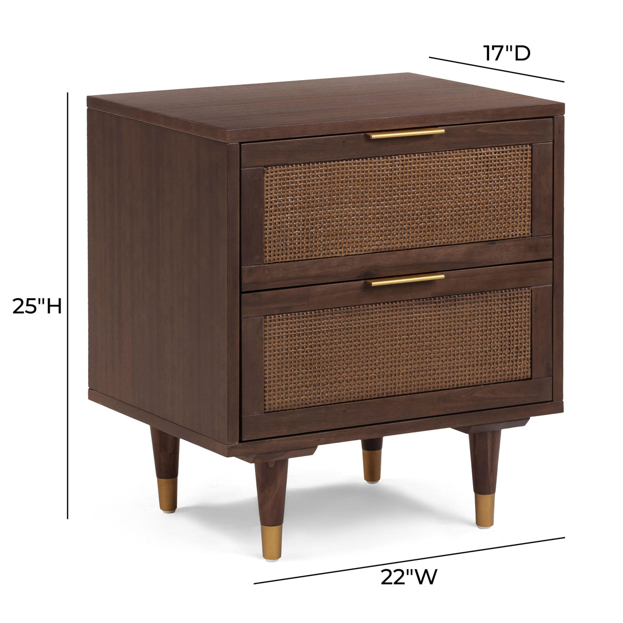 TOV Sierra Dark Chocolate Brown 2 Drawer Nightstand