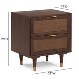 TOV Sierra Dark Chocolate Brown 2 Drawer Nightstand