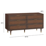 TOV Sierra 60" Cane 6-Drawer Dresser