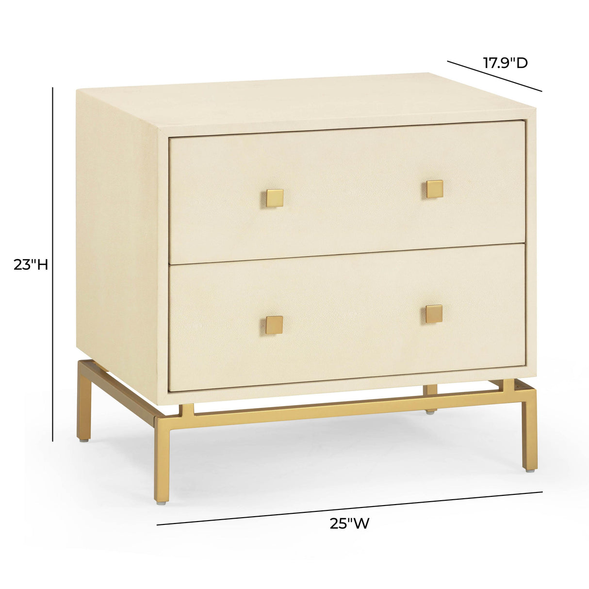 TOV Pesce 25" Shagreen 2 Drawer Nightstand