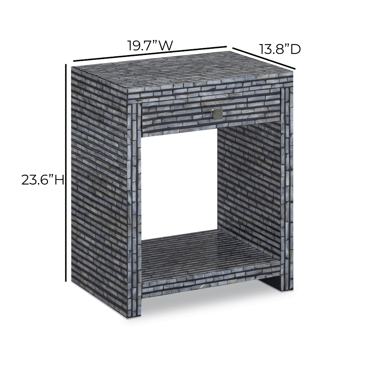 TOV Cassis 20" Mother of Pearl 1-Drawer Nightstand