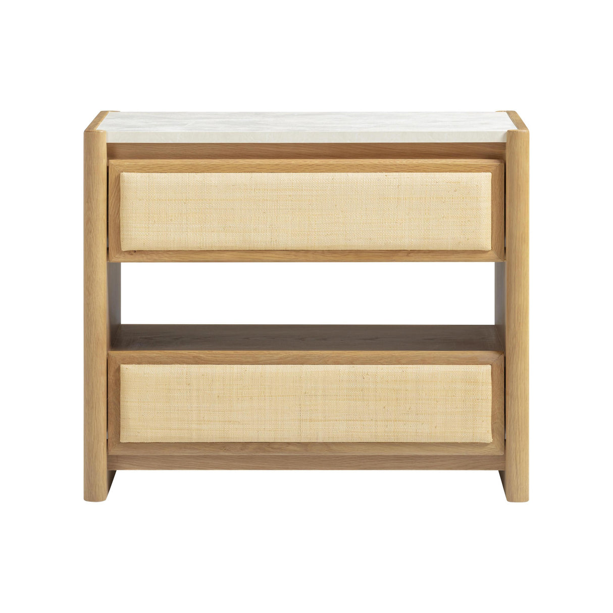 TOV Paige 26" Natural Oak 2-Drawer Nightstand