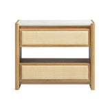 TOV Paige 26" Natural Oak 2-Drawer Nightstand