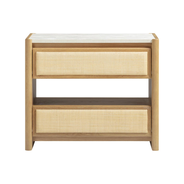 TOV Paige 26" Natural Oak 2-Drawer Nightstand