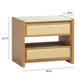 TOV Paige 26" Natural Oak 2-Drawer Nightstand
