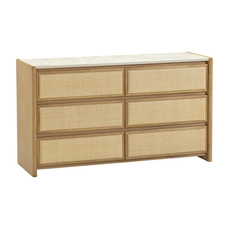 TOV Paige 56" Natural Oak 6-Drawer Dresser