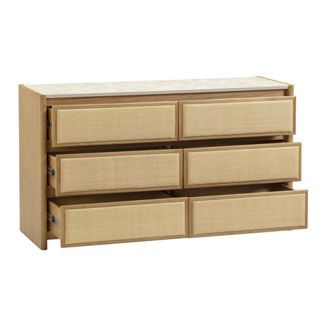 TOV Paige 56" Natural Oak 6-Drawer Dresser