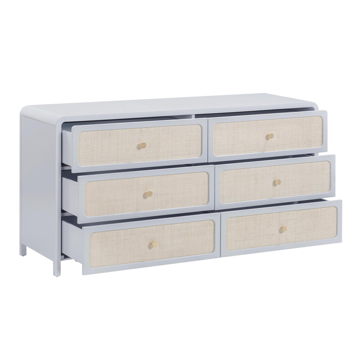 TOV Patty 62" Rattan 6 Drawer Dresser