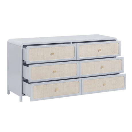 TOV Patty 62" Rattan 6 Drawer Dresser