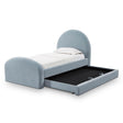 TOV Moon Chambray Blue Performance Chenille Twin Trundle Bed