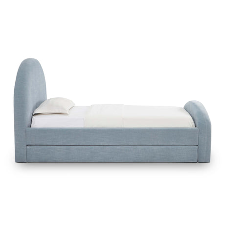 TOV Moon Chambray Blue Performance Chenille Twin Trundle Bed
