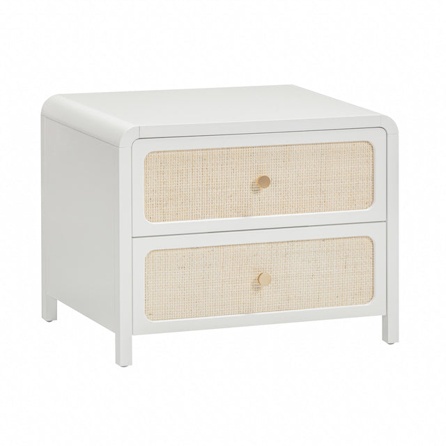 TOV Patty 28" Rattan 2 Drawer Nightstand