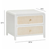 TOV Patty 28" Rattan 2 Drawer Nightstand