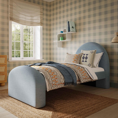 TOV Moon Chambray Blue Performance Chenille Twin Bed