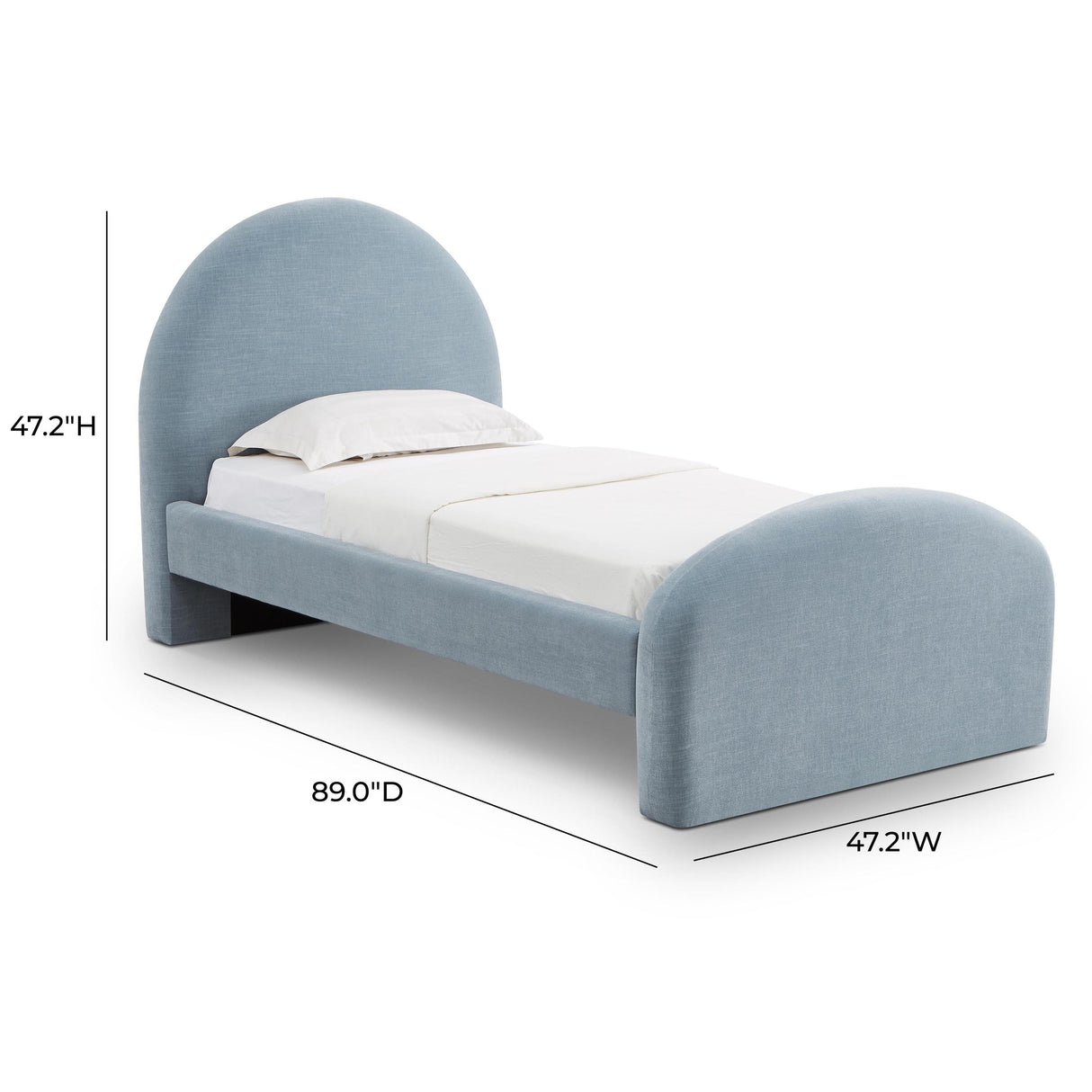 TOV Moon Chambray Blue Performance Chenille Twin Bed