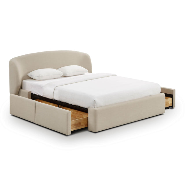TOV Corey Upcycled Performance Linen Storage Bed Queen