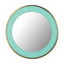 TOV Lucille 24" Turquoise and Brass Round Wall Mirror