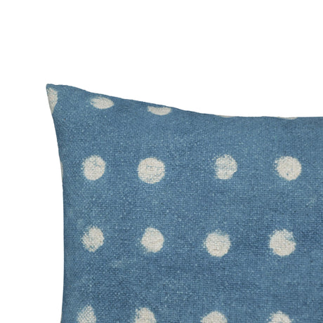 TOV Indigo Dots 20" Cotton Square Throw Pillow Cover Cover