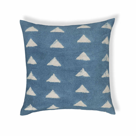 TOV Indigo Triangles 20" Cotton Square Throw Pillow Cover Cover
