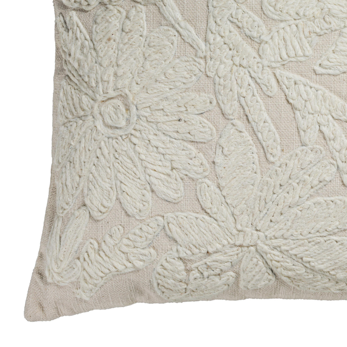 TOV Tabitha Cream 20" Square Embroidered Throw Pillow - (COVER) Cover