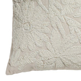 TOV Tabitha Cream 20" Square Embroidered Throw Pillow - (COVER) Cover