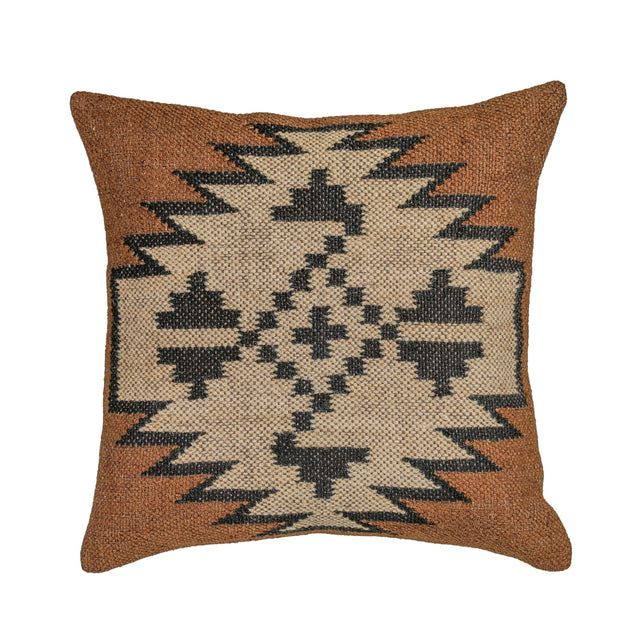 TOV Terra 20" Square Wool and Jute Kilim Throw Pillow
