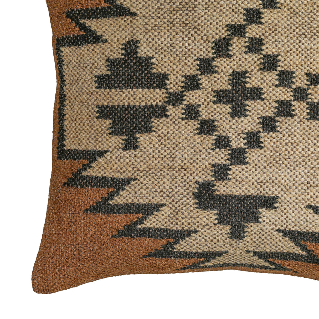 TOV Terra "Mesa" 20 inch Square Wool and Jute Kilim Throw Pillow (COVER) Cover