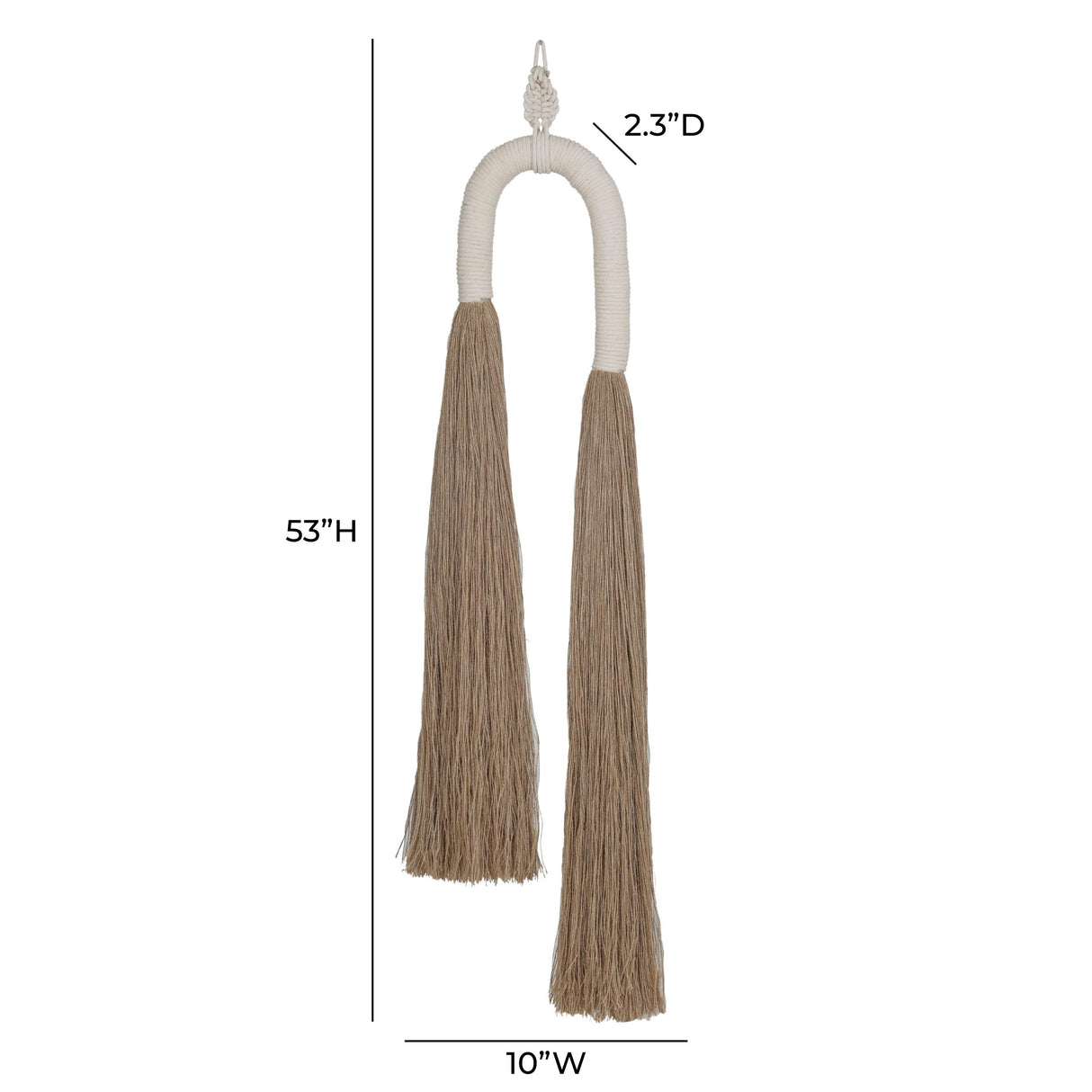 TOV Pasha Natural Cotton Jute Tassel Wall Decor Standard