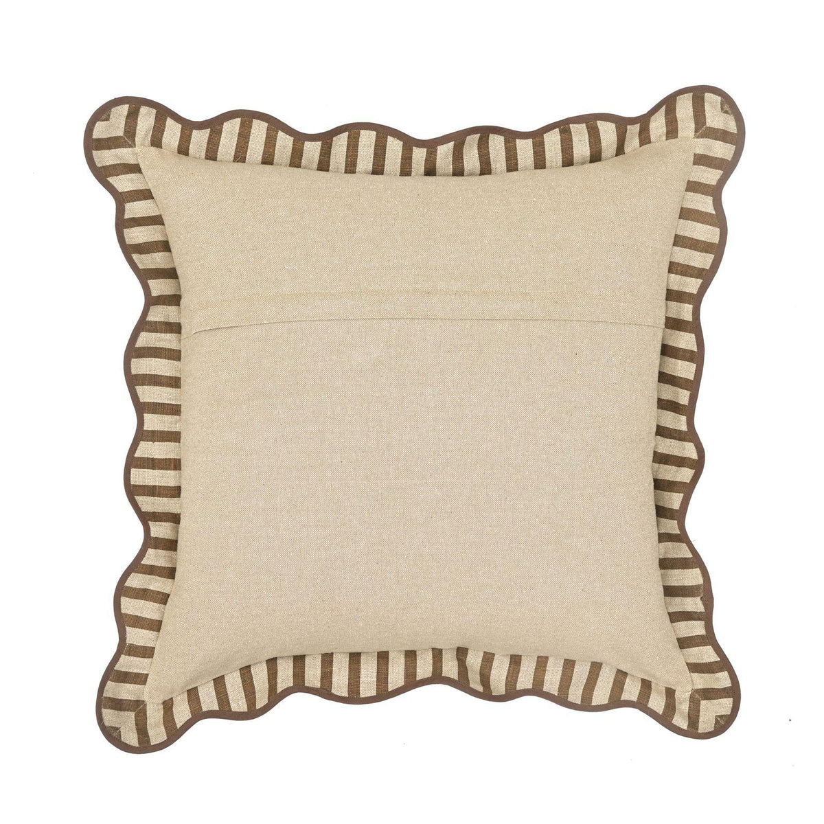 TOV Earthy Brown Striped Linen Accent Cushion - COVER Cover