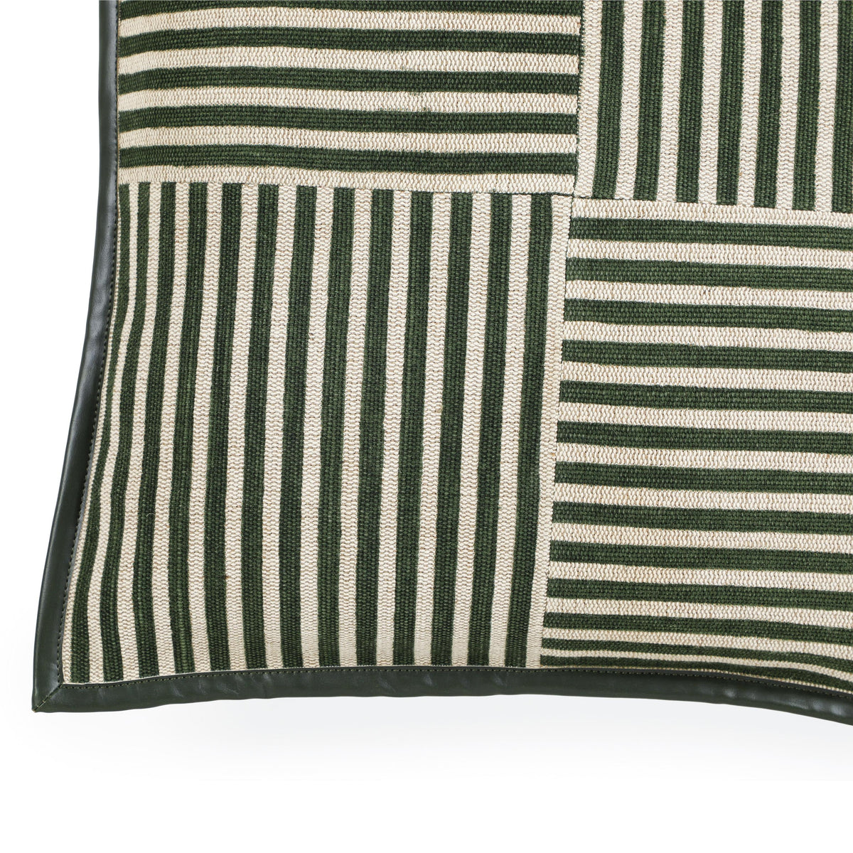 TOV Kora Green Cotton Jute Throw Pillow - COVER Cover