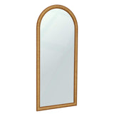 TOV Arch 72" Natural Raffia Contract-Grade Floor Mirror