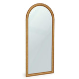 TOV Arch Natural Raffia Contract-Grade Floor Mirror
