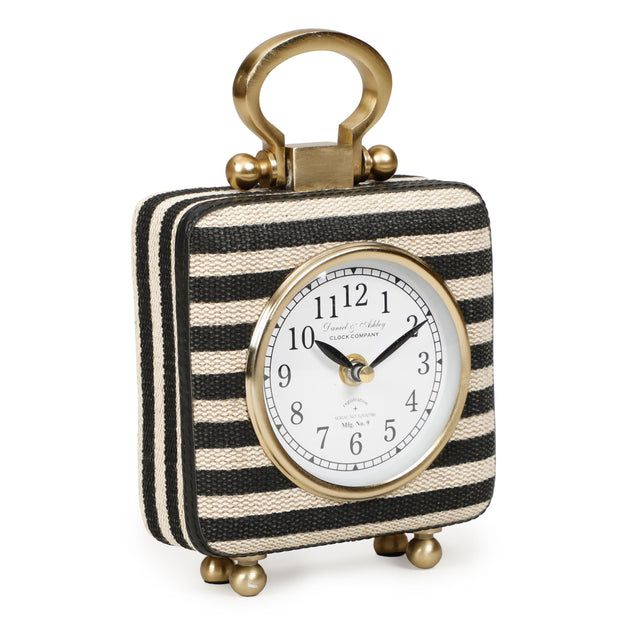 TOV Mona Black Striped Contract-Grade Standing Accent Clock
