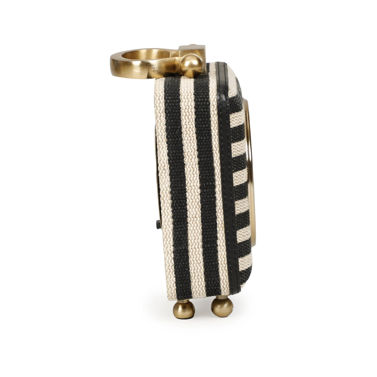 TOV Mona Black Striped Contract-Grade Standing Accent Clock