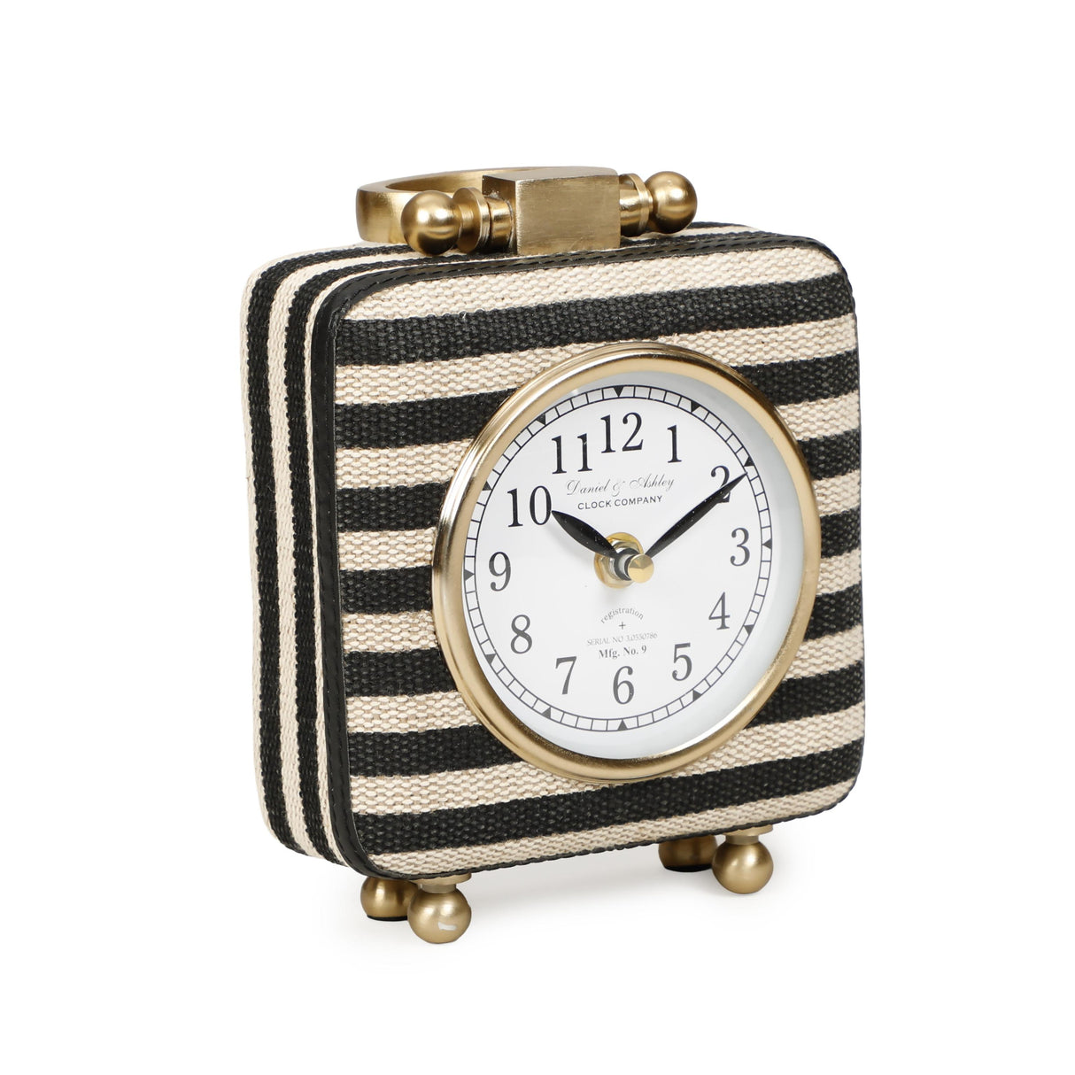 TOV Mona Black Striped Contract-Grade Standing Accent Clock