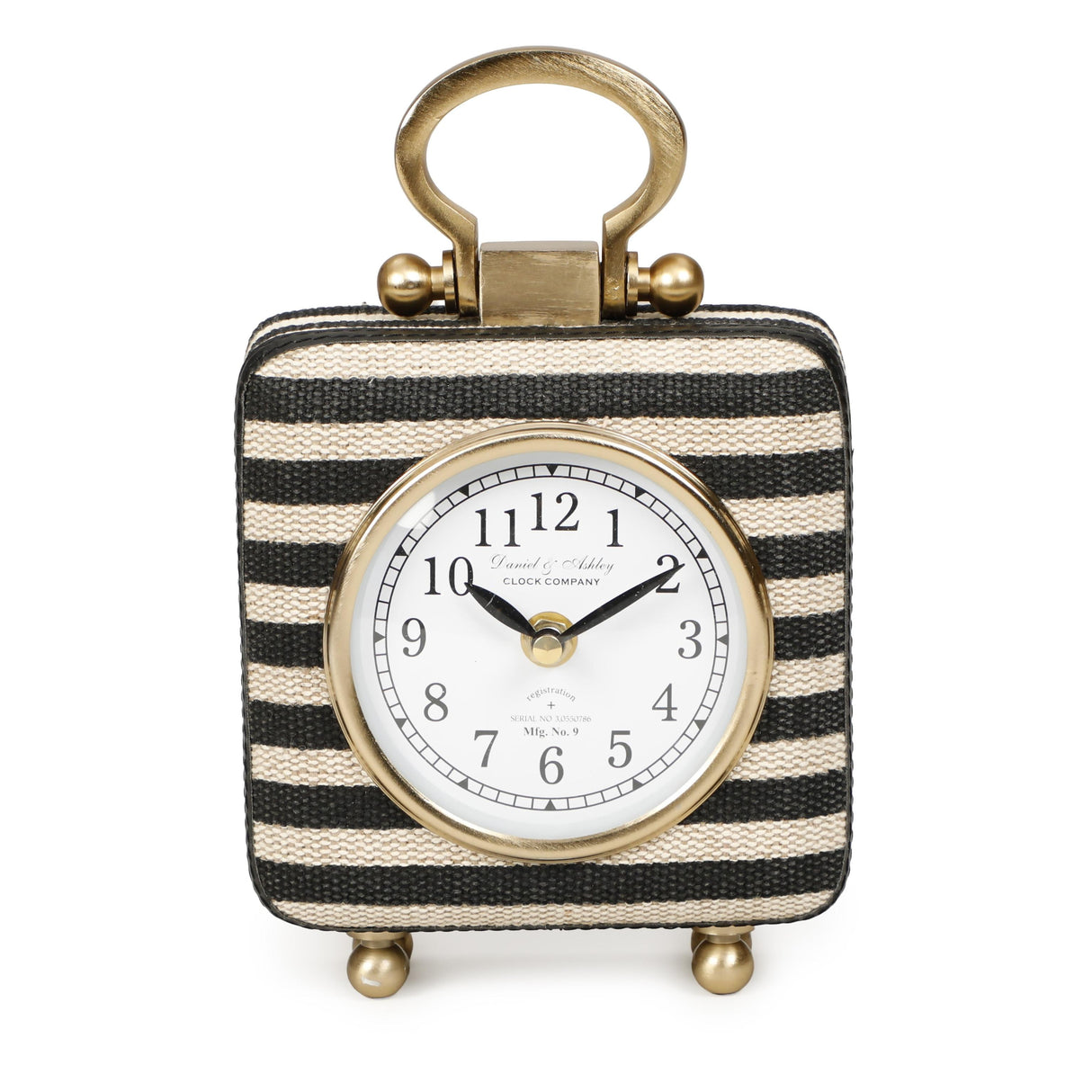 TOV Mona Black Striped Contract-Grade Standing Accent Clock