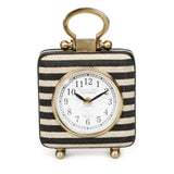 TOV Mona Black Striped Contract-Grade Standing Accent Clock