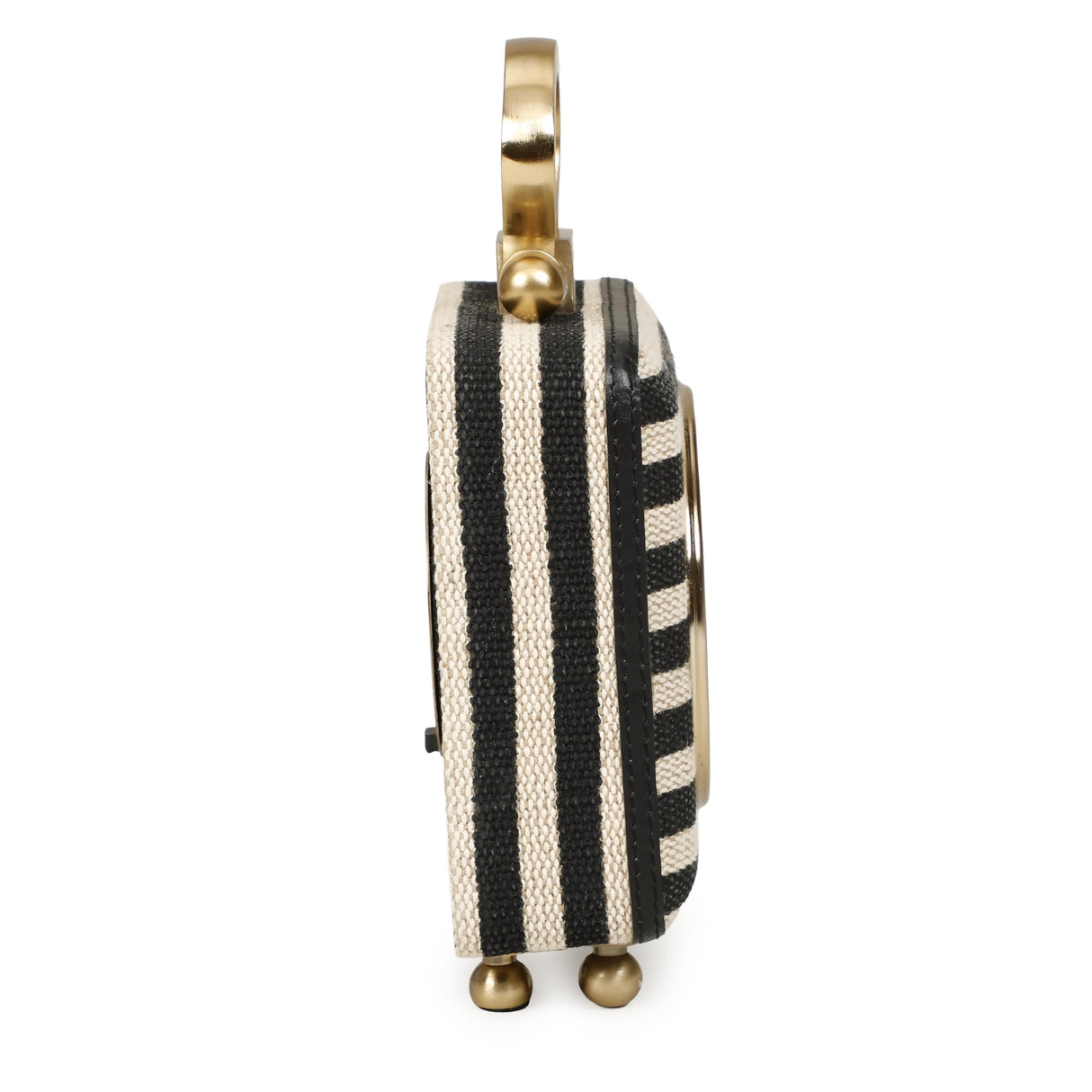 TOV Mona Black Striped Contract-Grade Standing Accent Clock