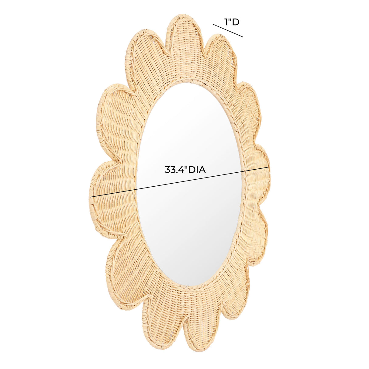 TOV Coralie 33.4" Rattan Round Wall Mirror