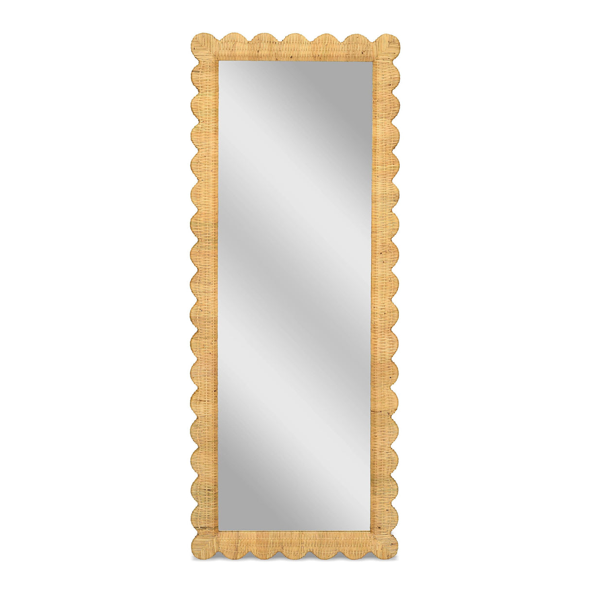 TOV Bama 29.1" x 75" Long Natural Rattan Wall Mirror