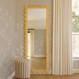 TOV Bama 29.1" x 75" Long Natural Rattan Wall Mirror