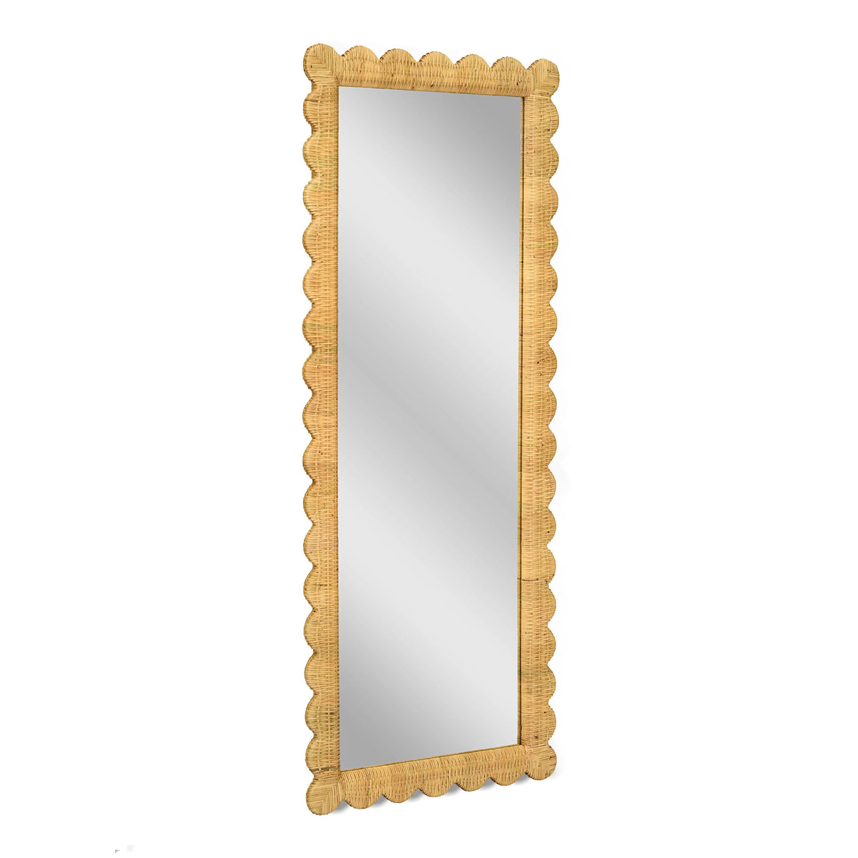 TOV Bama 29.1" x 75" Long Natural Rattan Wall Mirror