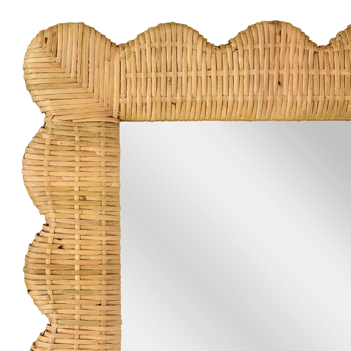 TOV Bama 29.1" x 75" Long Natural Rattan Wall Mirror