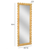 TOV Bama 29.1" x 75" Long Natural Rattan Wall Mirror