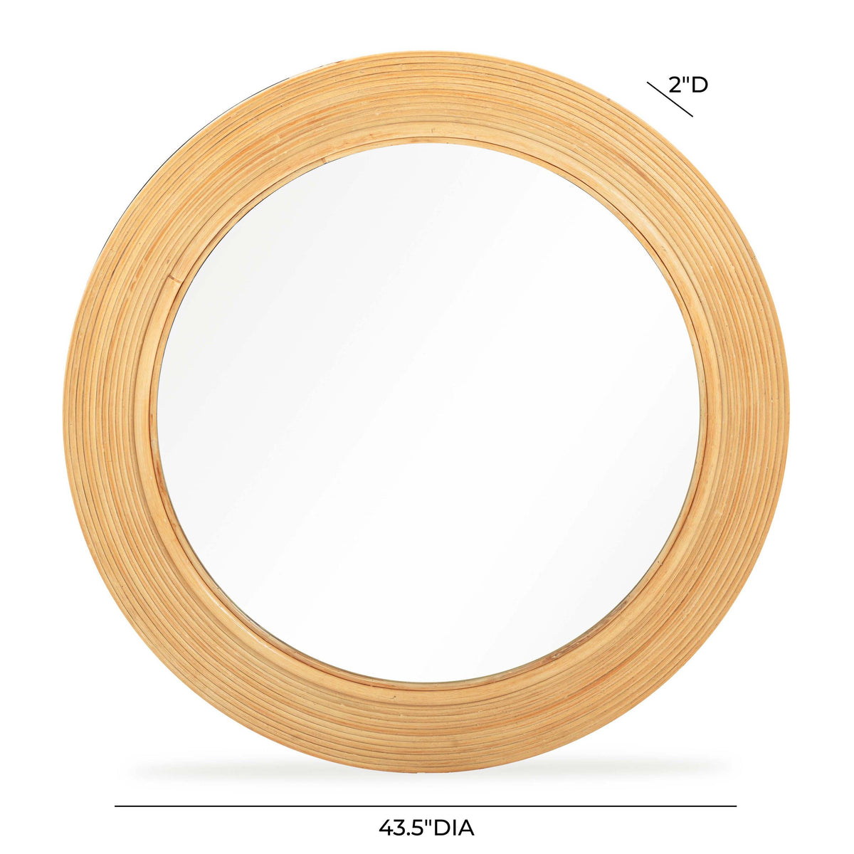 TOV Tanya Natural Rattan Round Wall Mirror