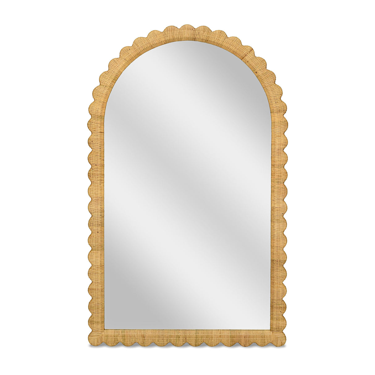 TOV Bama 48" x 79" Jumbo Natural Rattan Arched Wall Mirror