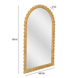 TOV Bama 48" x 79" Jumbo Natural Rattan Arched Wall Mirror