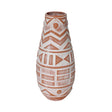 TOV Earthenware Aztec Teardrop Flower Vase in Terracotta