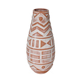 TOV Earthenware Aztec Teardrop Flower Vase in Terracotta